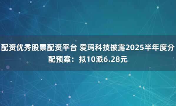 配资优秀股票配资平台 爱玛科技披露2025半年度分配预案：拟10派6.28元