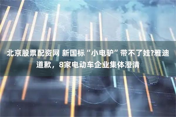 北京股票配资网 新国标“小电驴”带不了娃?雅迪道歉，8家电动车企业集体澄清