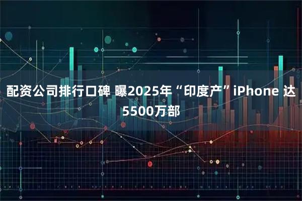 配资公司排行口碑 曝2025年“印度产”iPhone 达5500万部