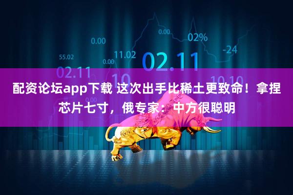 配资论坛app下载 这次出手比稀土更致命！拿捏芯片七寸，俄专家：中方很聪明
